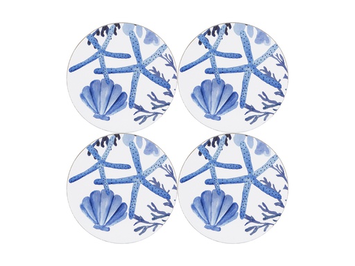 4er-Set Korkuntersetzer BLUE CORAL