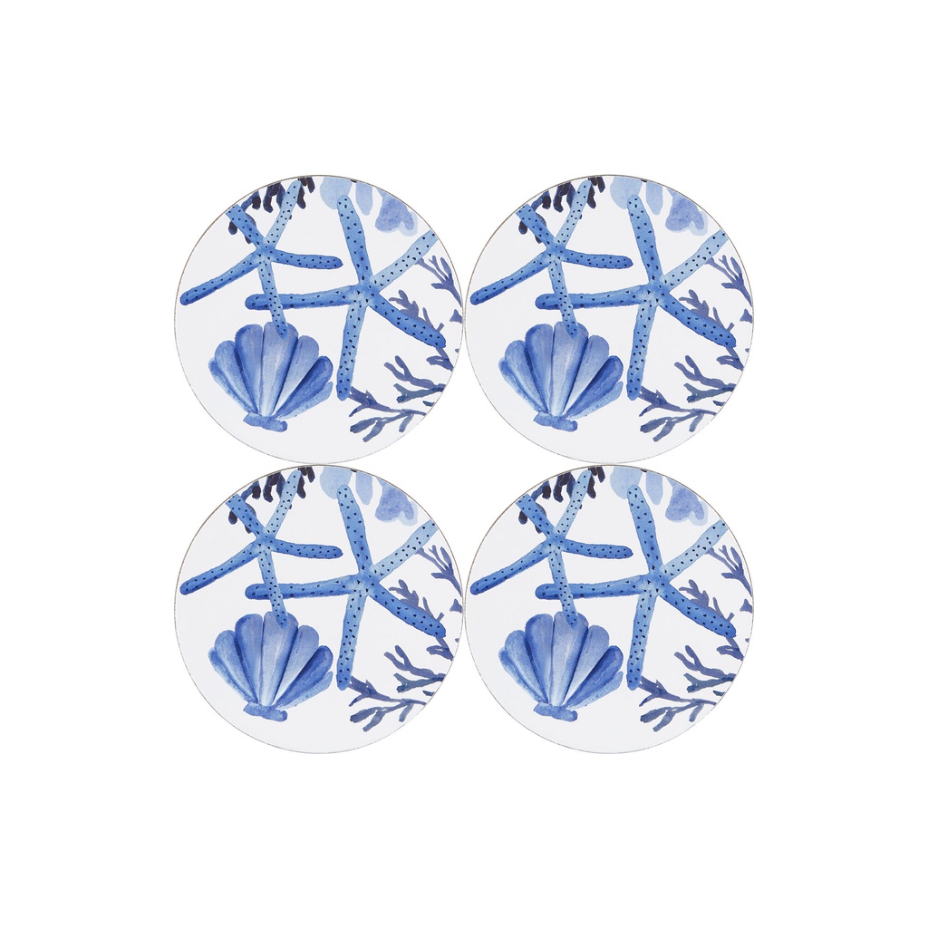 4er-Set Korkuntersetzer BLUE CORAL