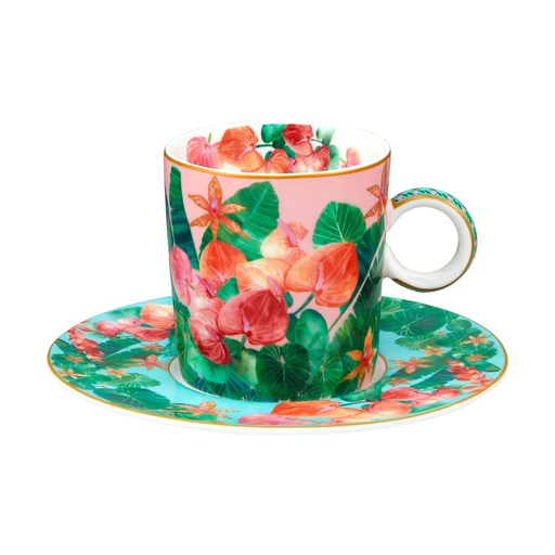 [HV0536] Tasse & Untertasse TEAS & C's TROPICANA (bubble pink, 100 ml)