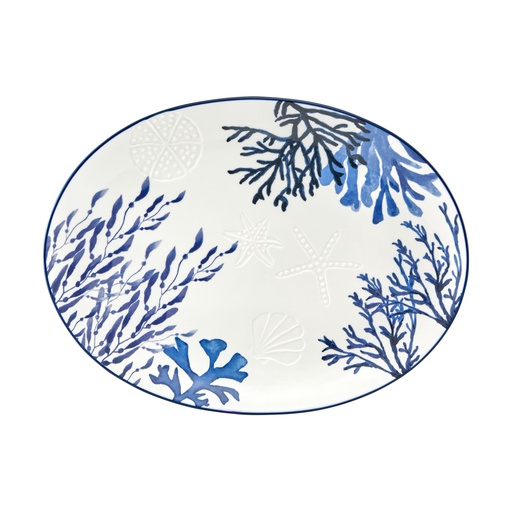 [DR0578] Platte BLUE CORAL (400 mm, oval)