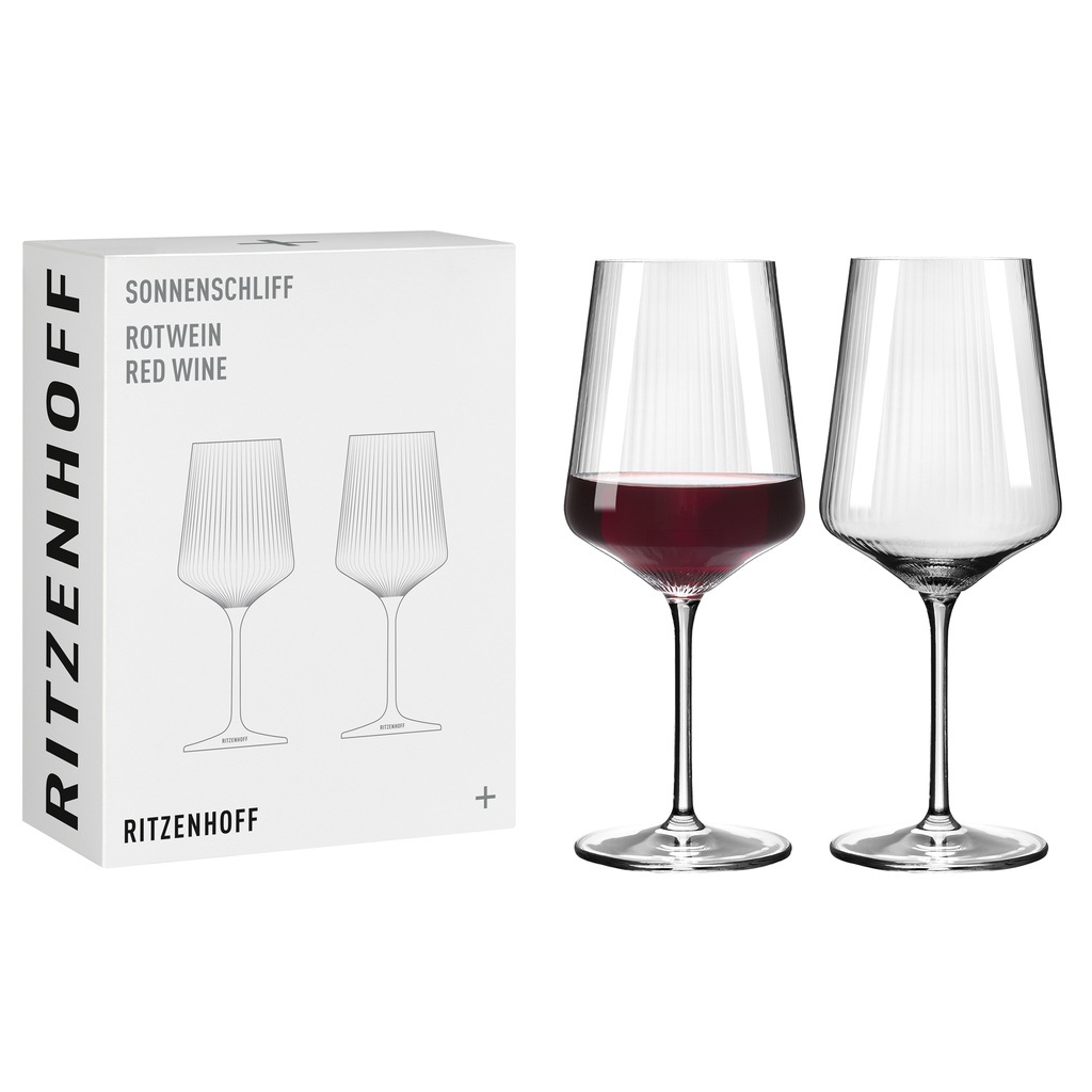 2er-Set Rotweinglas SONNENSCHLIFF