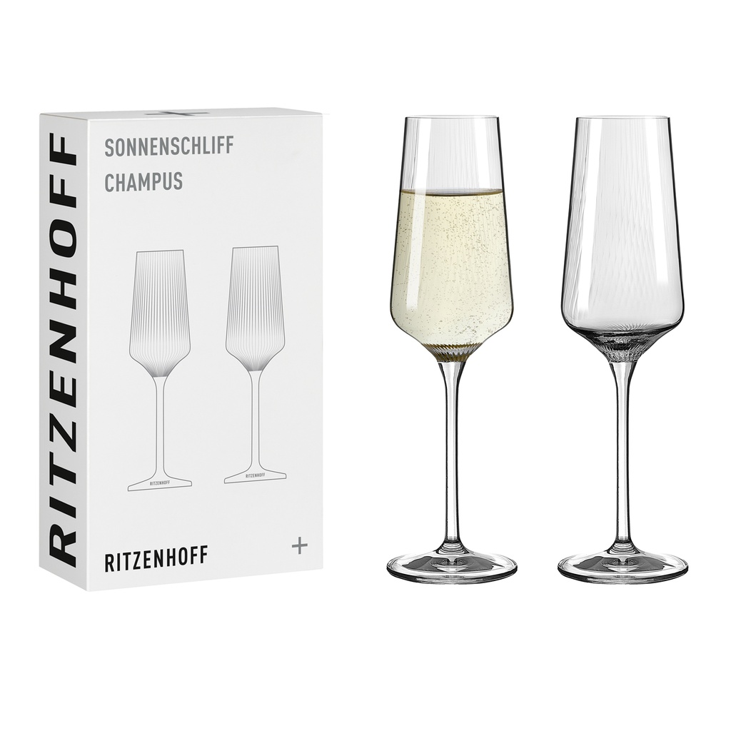 2er-Set Champagnerglas SONNENSCHLIFF