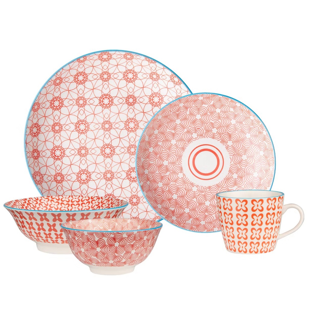 Paket Haynan Geschirr - 5er Set rot
