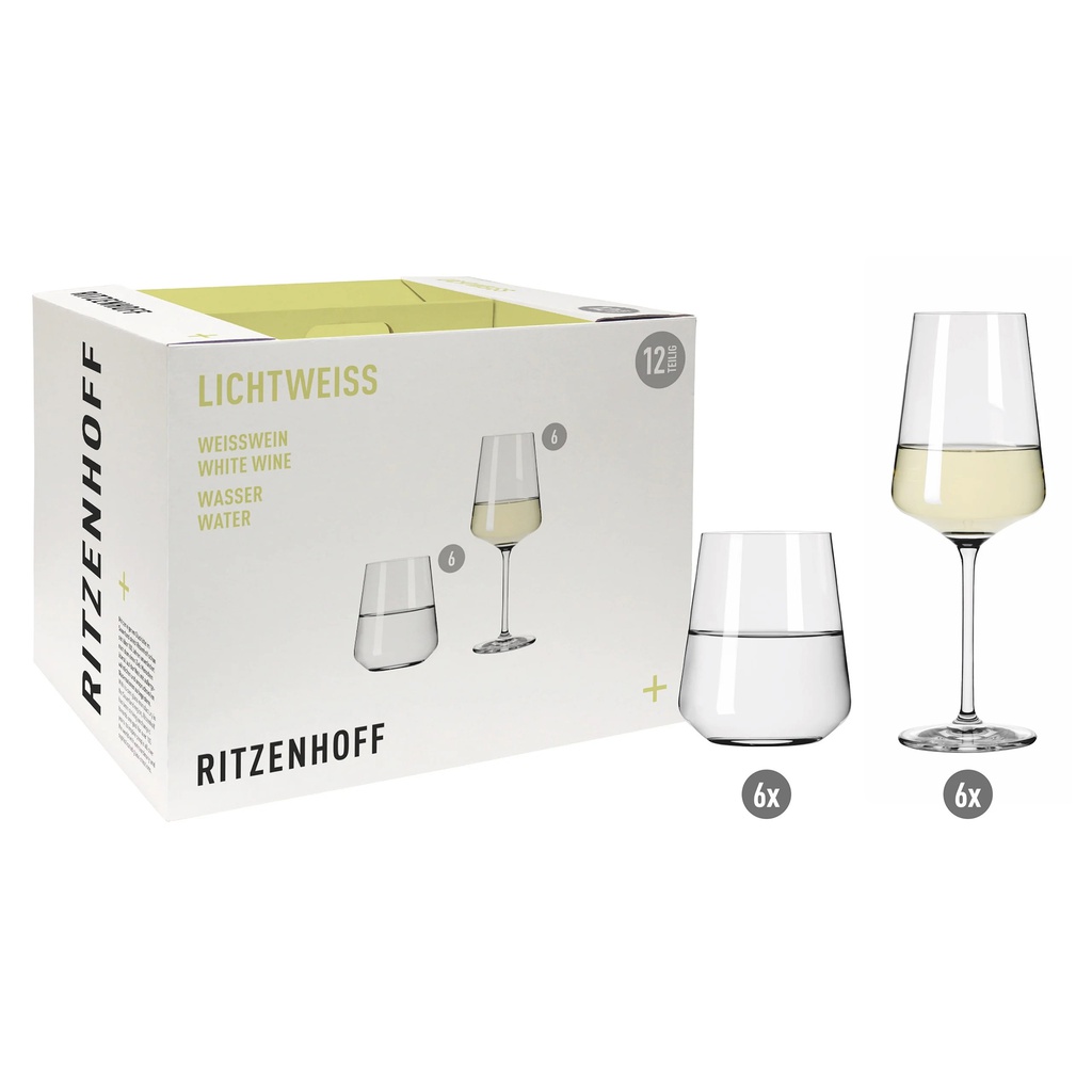 12er-Set Weisswein-/ Wasserglas LICHTWEISS JULIE